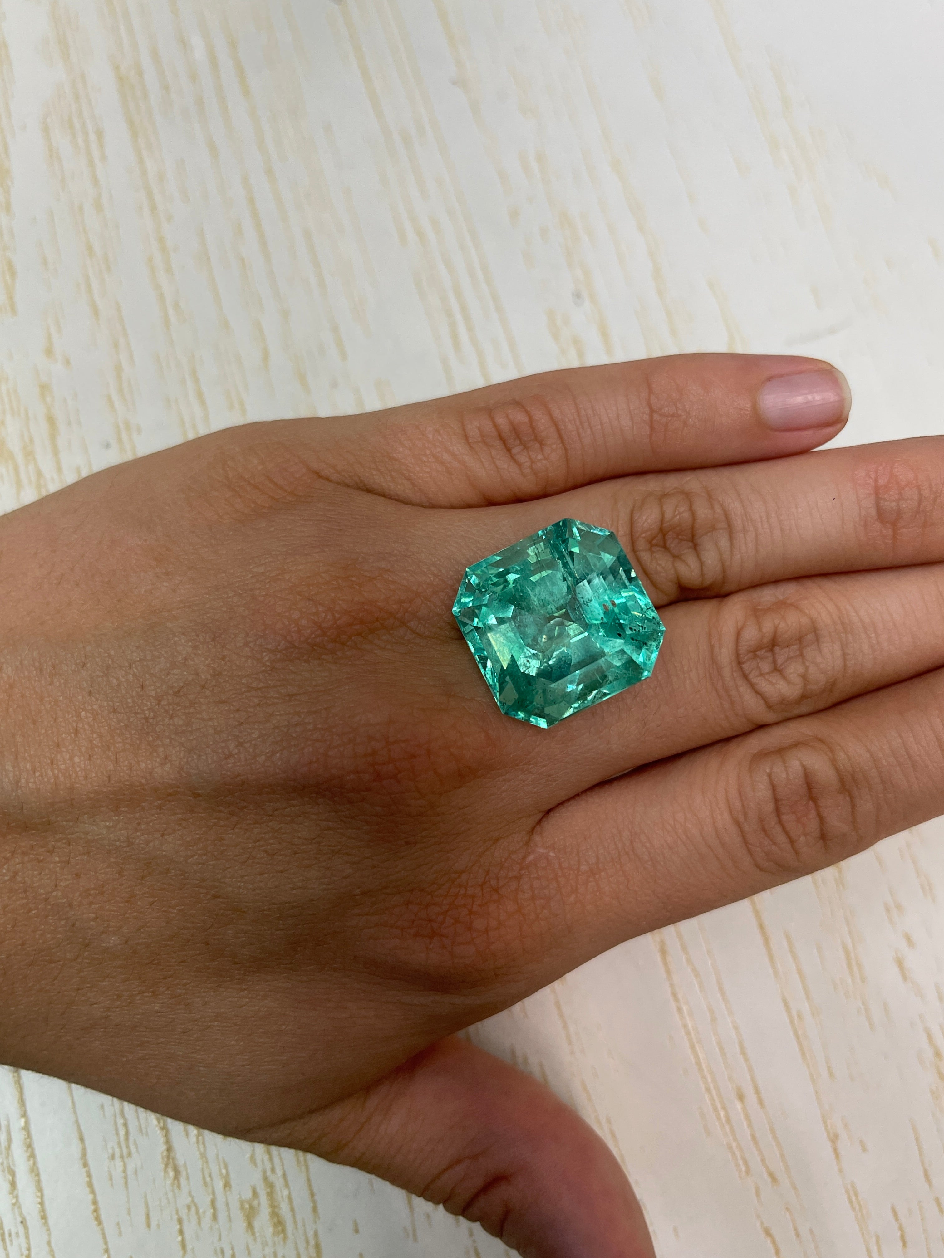 43.69 Carat 21x21 GIA Certified Natural RARE SIZE Colombian Emerald Asscher Cut - JR Colombian Emeralds