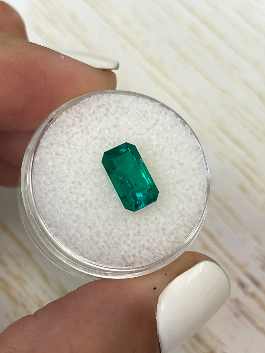 Vibrant 10x6 Emerald Cut Emerald - 1.82 Carat Muzo Green