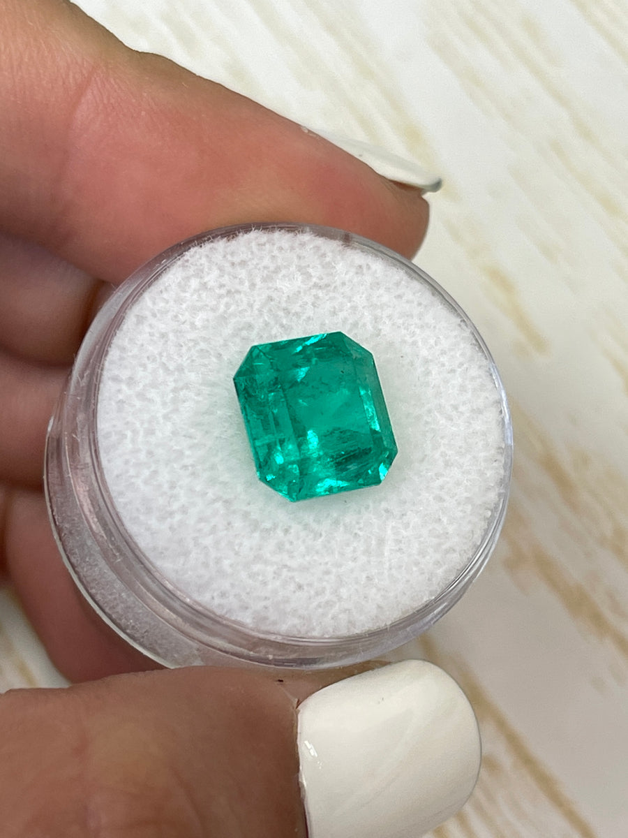 10x10mm Asscher Cut Colombian Emerald - Brilliant 4.83 Carat Stone