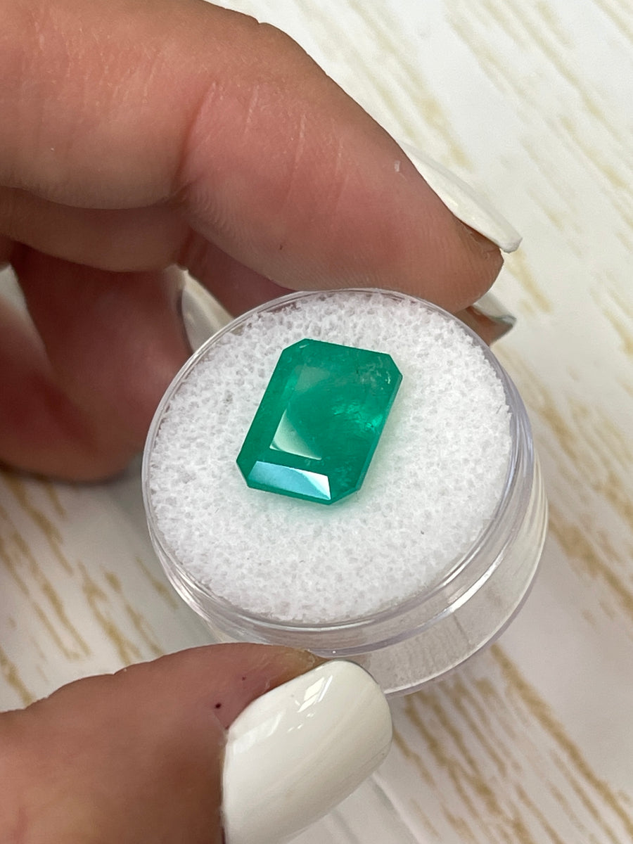 6.47 Carat Loose Colombian Emerald: Rich Deep Green Emerald Cut