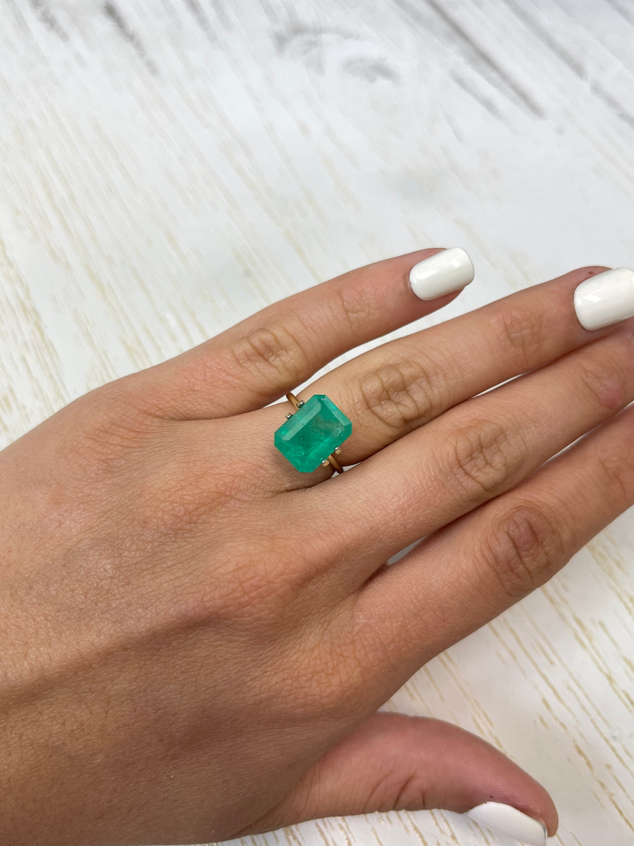 Emerald Cut Gemstone: 6.47 Carat Loose Colombian Emerald