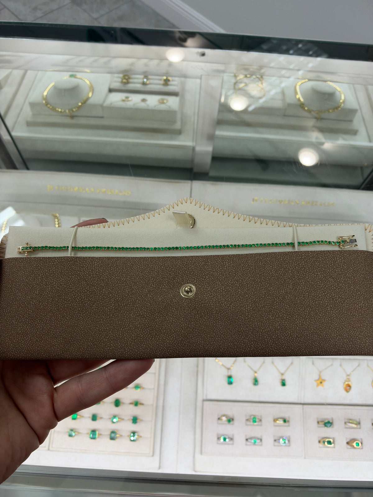 Petite 1.72tcw round emerald tennis bracelet in 14K gold, 7-inch length, featuring fine Colombian emeralds by JR Colombian Emeralds