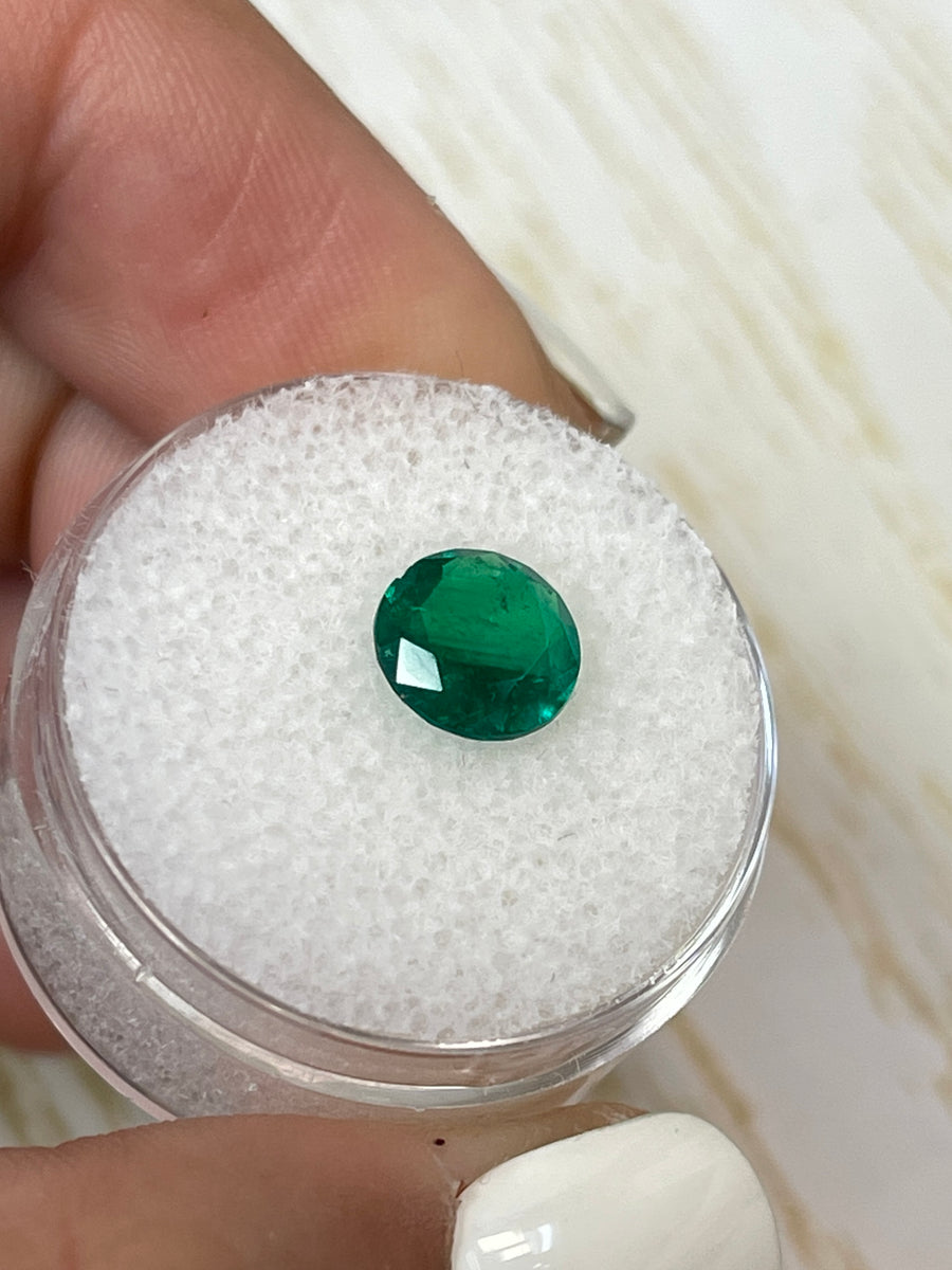 Round Cut Loose Emerald - 1.38 Carat, Deep Muzo Green, Colombian Origin