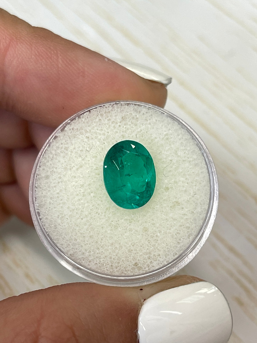 Natural Loose Colombian Emerald - 3.19 Carats - Oval Shape