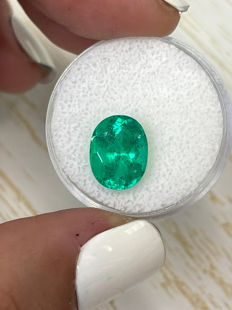 11.5x9 Muzo Green Natural Loose Colombian Emerald - Oval Shape
