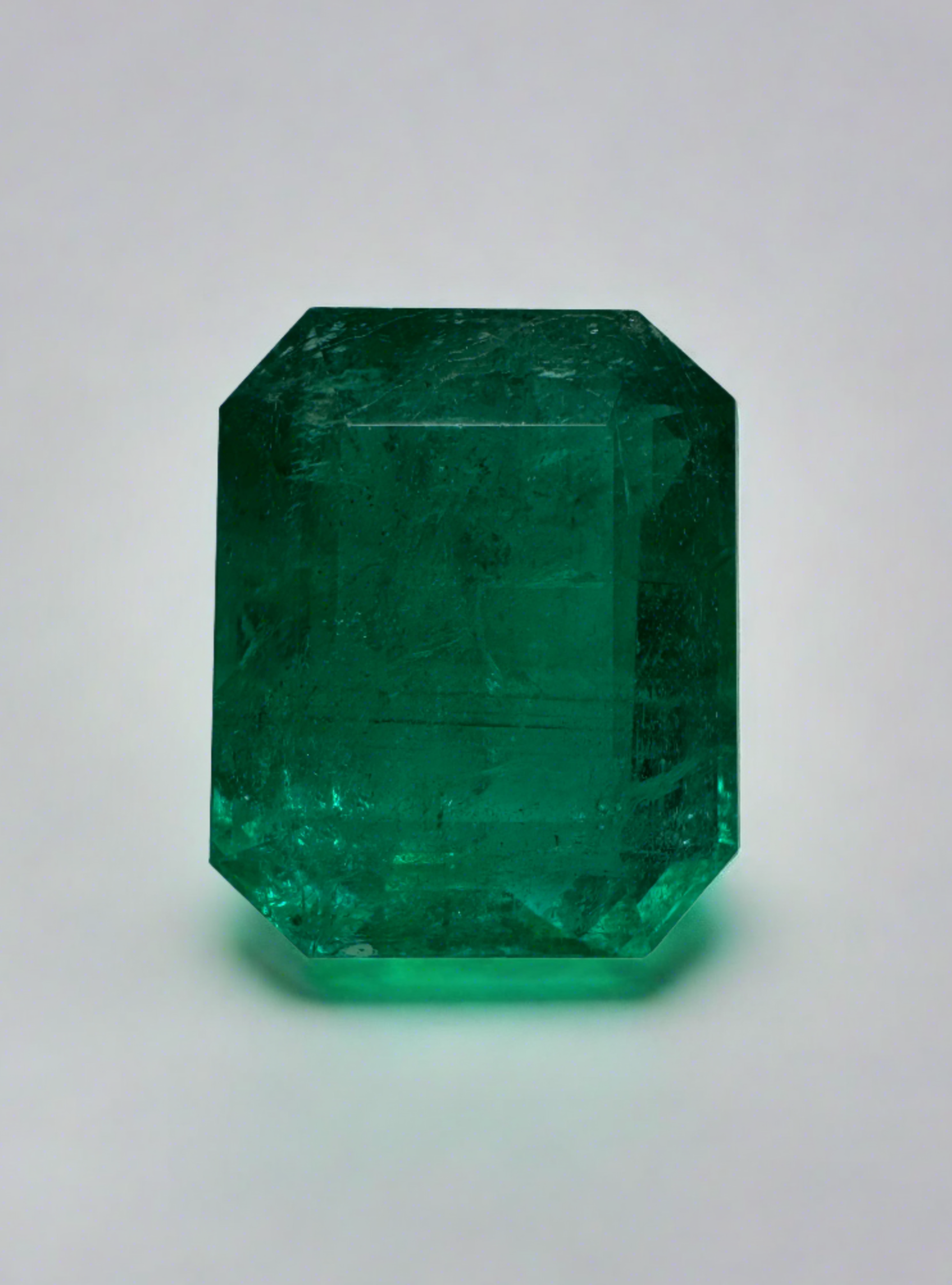 8.60 Carat 13.5x11 Deep Green Emerald Cut Loose Zambian Emerald-Emerald Cut - JR Colombian Emeralds