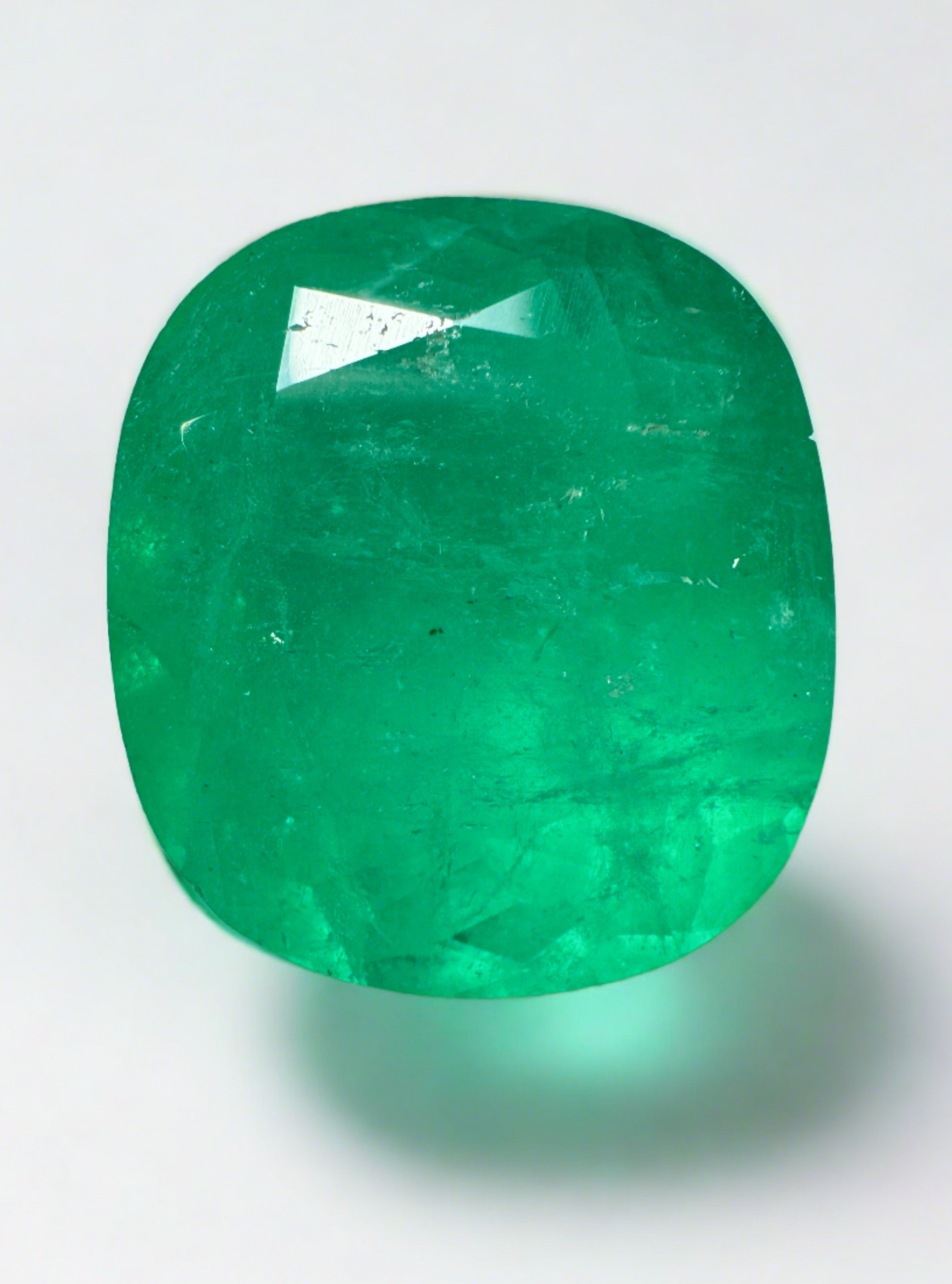 19.63 Carat 18.6x17 Chunky Green Natural Loose Colombian Emerald-Cushion Cut - JR Colombian Emeralds