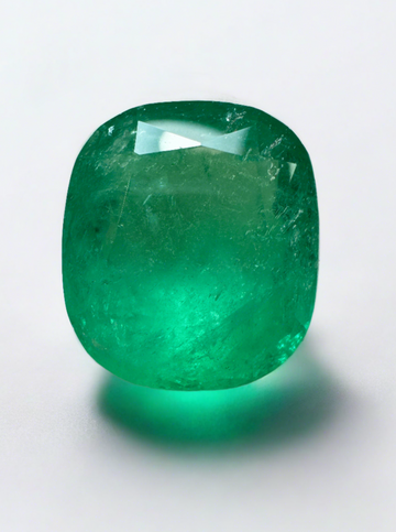 22.61 Carat 18x16 Spring Green Natural Loose Colombian Emerald-Cushion Cut