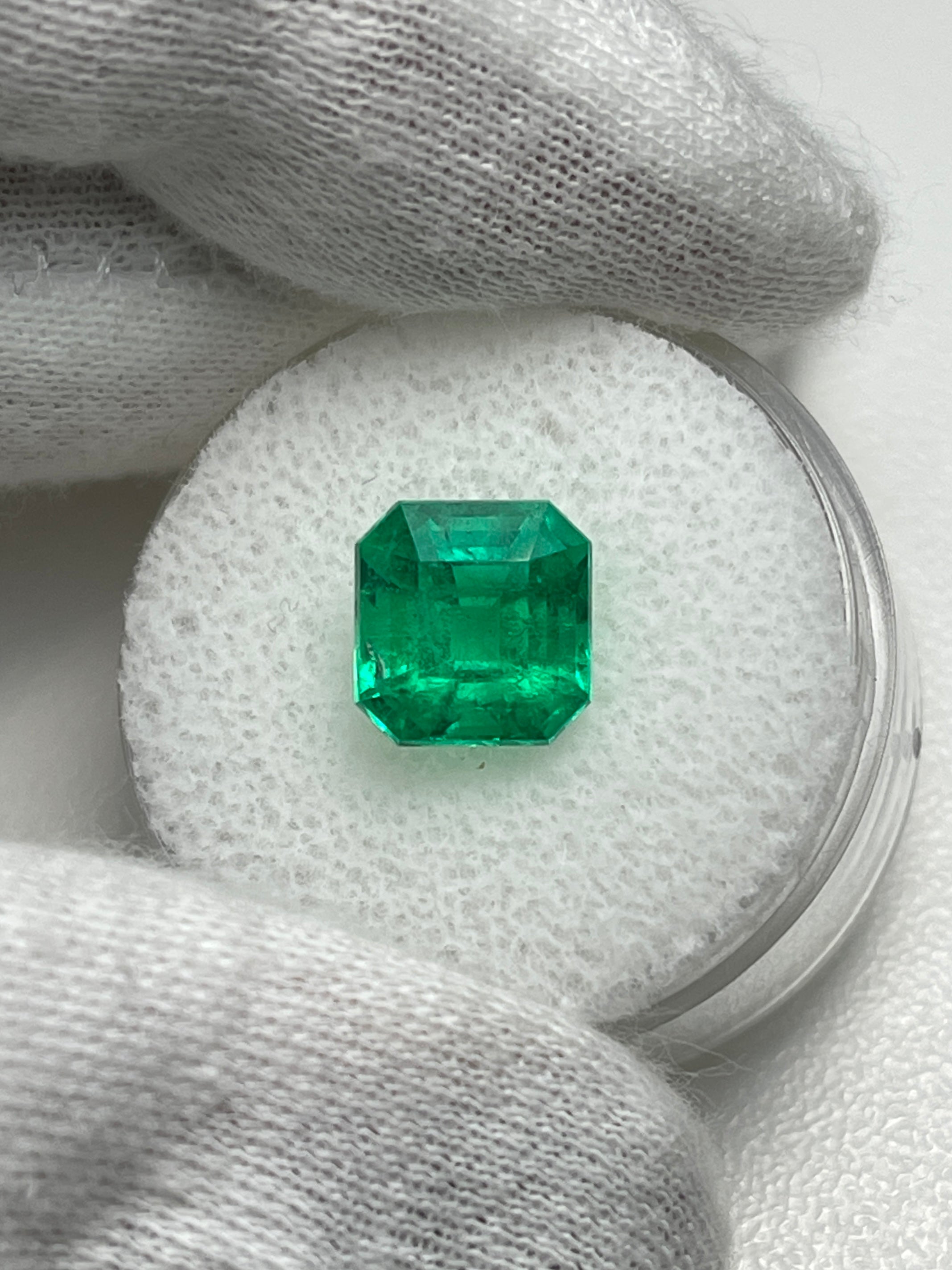 3.37 Carat AAA Vivid Muzo Natural Loose Colombian Emerald-Asscher Cut