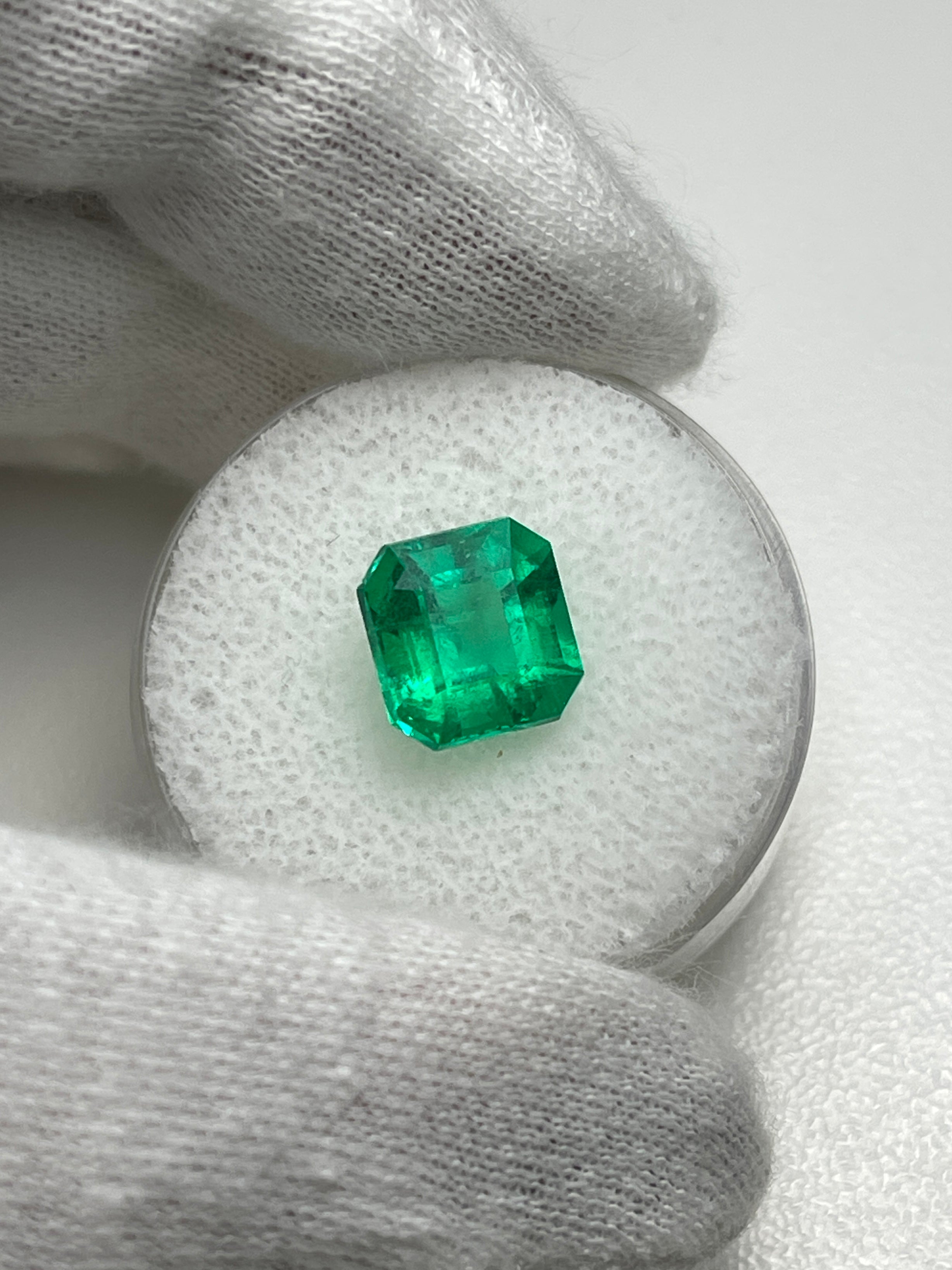 3.37 Carat AAA Vivid Muzo Natural Loose Colombian Emerald-Asscher Cut