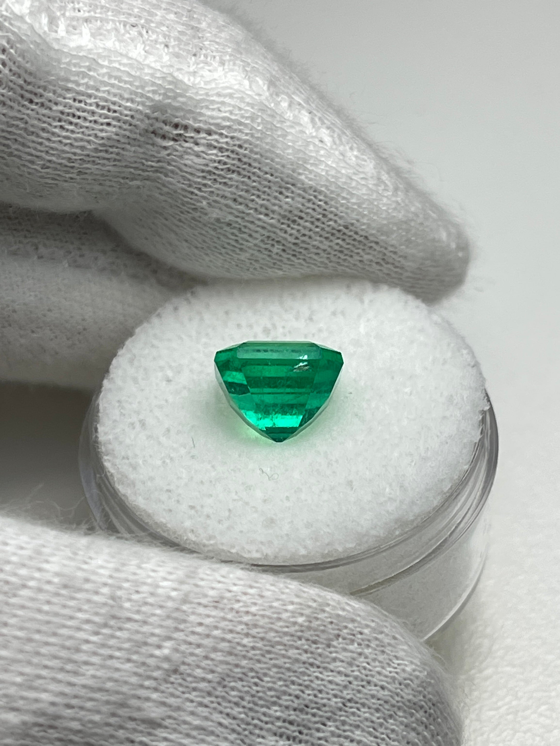 3.37 Carat AAA Vivid Muzo Natural Loose Colombian Emerald-Asscher Cut