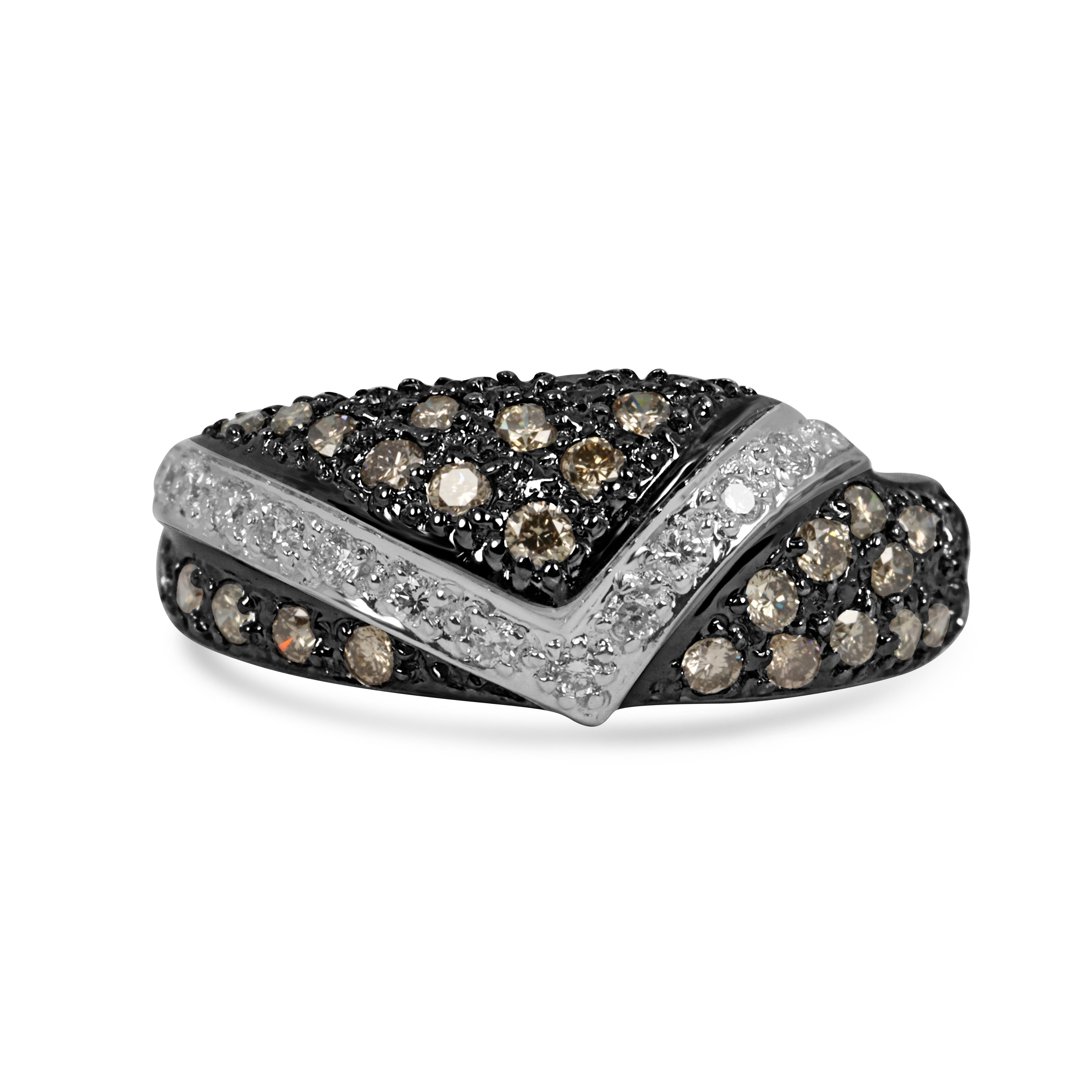 1.09tcw 14K Cocoa Brown Diamond Cluster Pave Ring