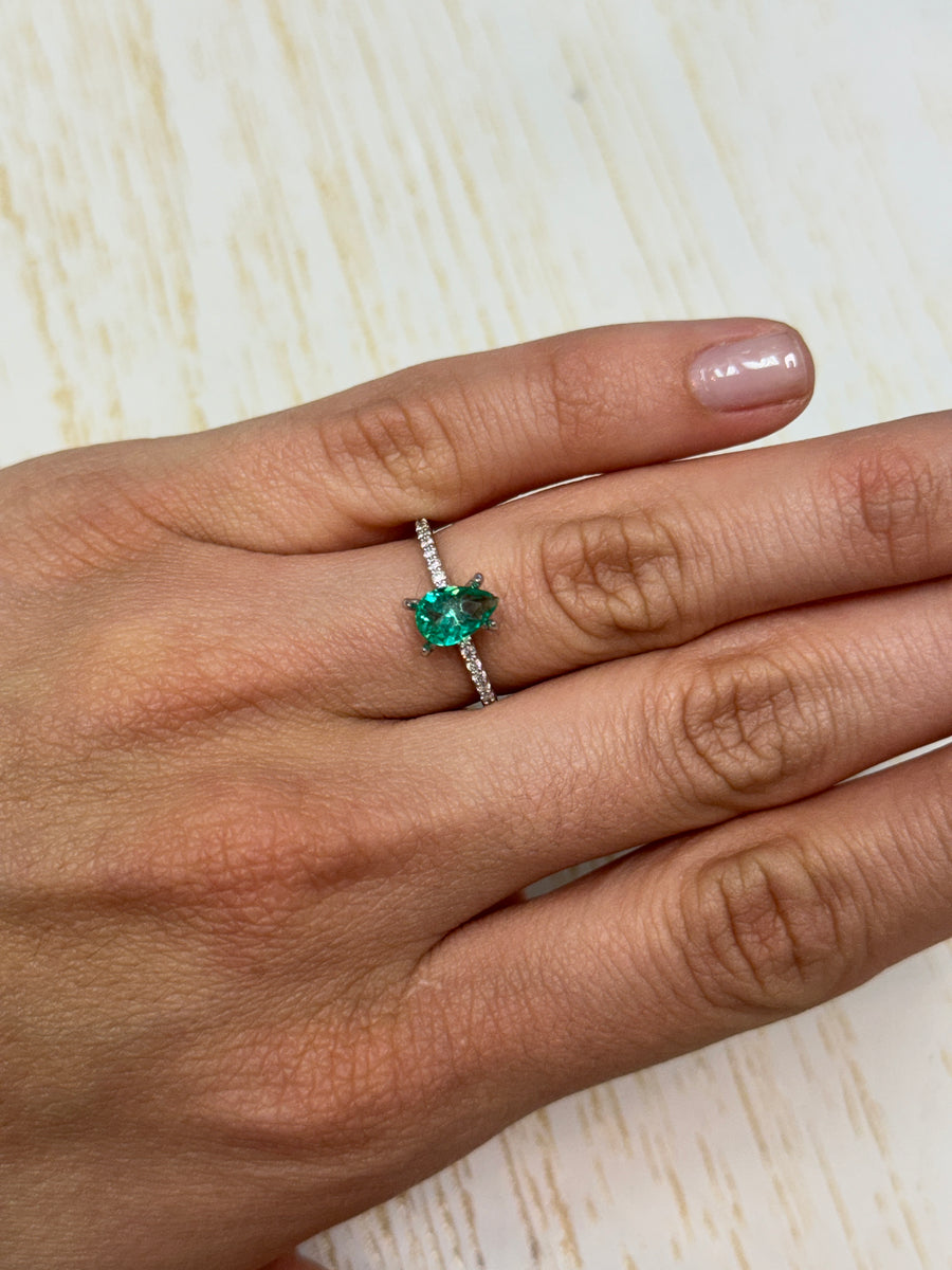 0.65 carat 8x5.5 VS Clarity Natural Loose Colombian Emerald-Pear Cut