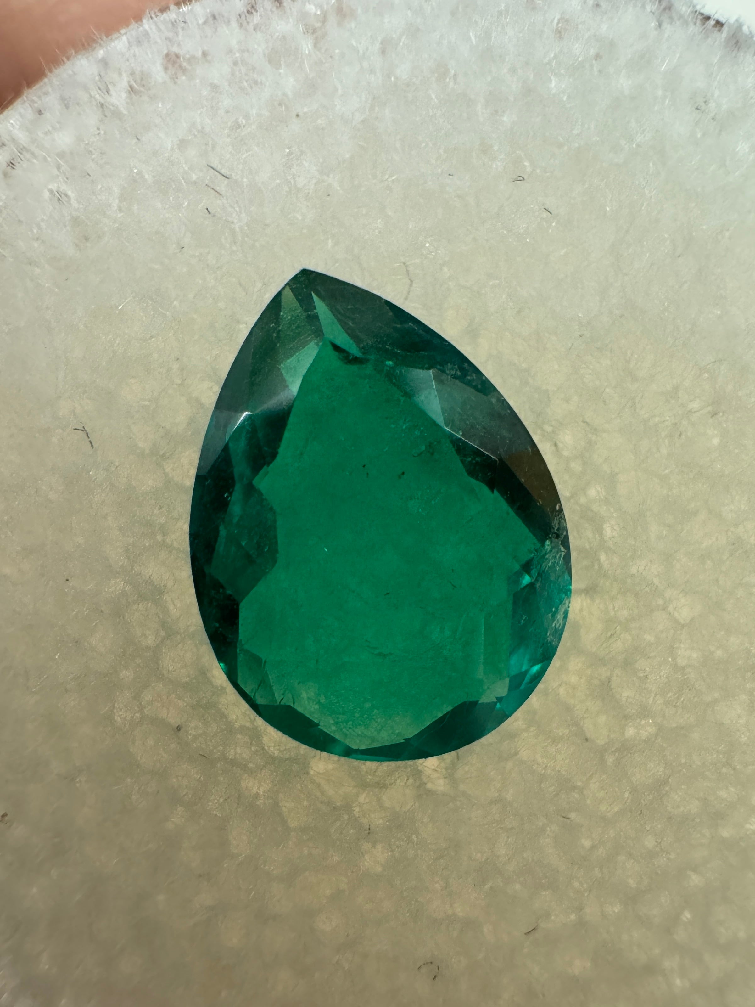 1.48 carat Chunky Muzo Green Natural Loose Colombian Emerald-Pear Cut - JR Colombian Emeralds