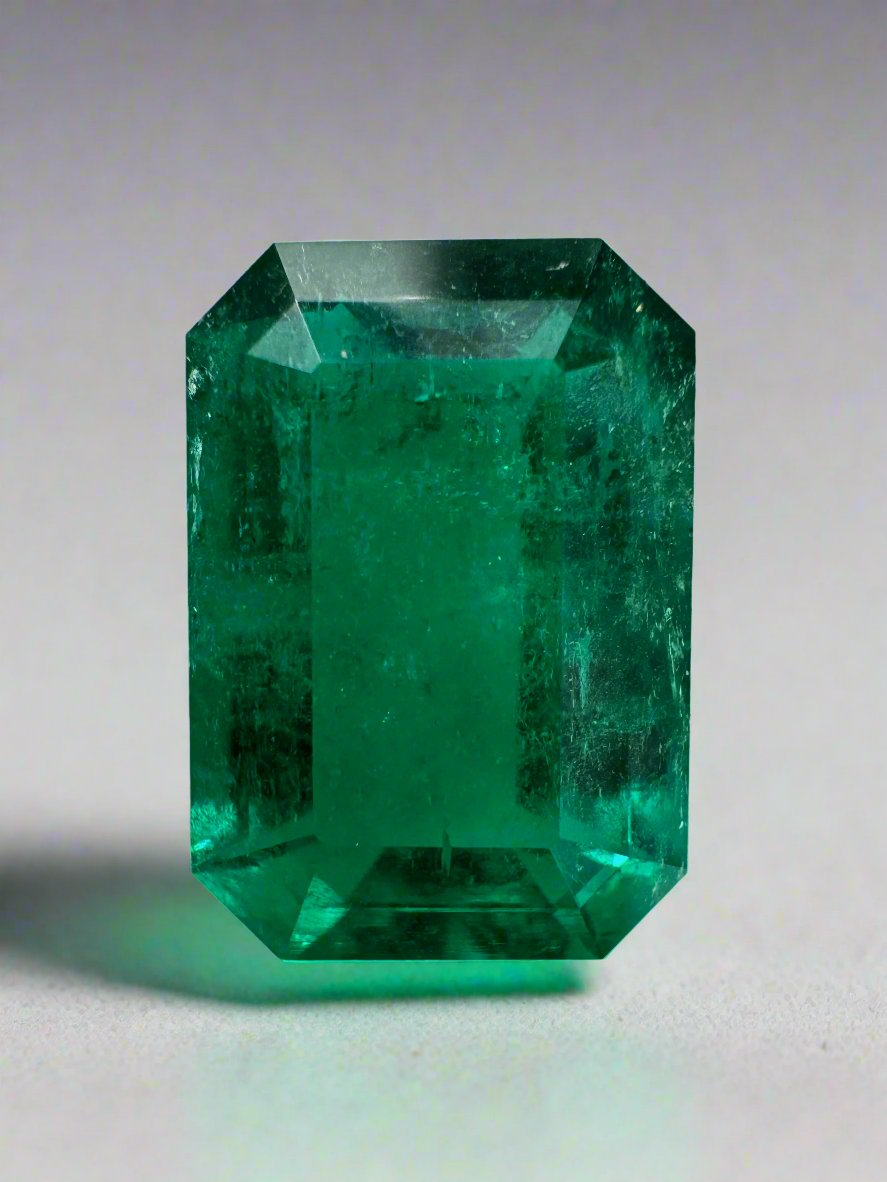 4.26 Carat 13x9 AAA+ Intense Pure Muzo Green Natural Loose- Emerald Cut - JR Colombian Emeralds