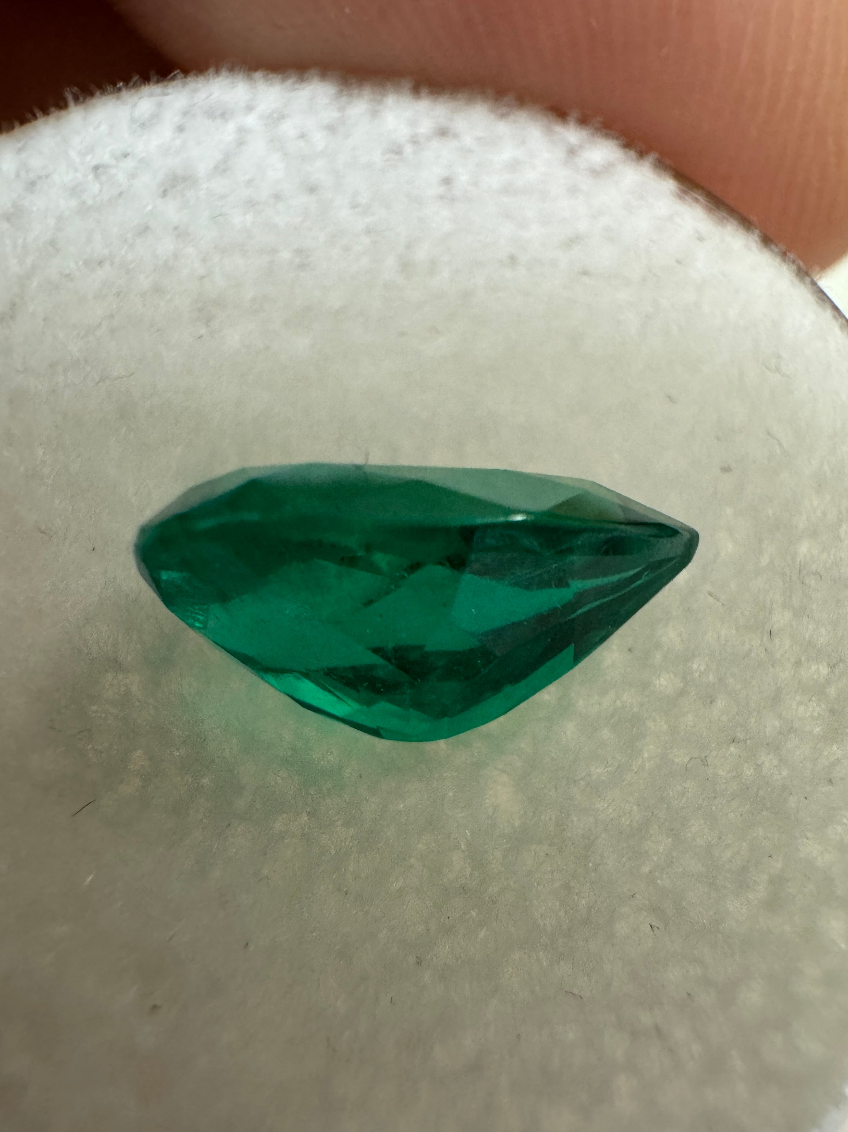 1.77 carat 11x7 AAA+ Intense Muzo Green Natural Loose Colombian Emerald-Pear Cut - JR Colombian Emeralds