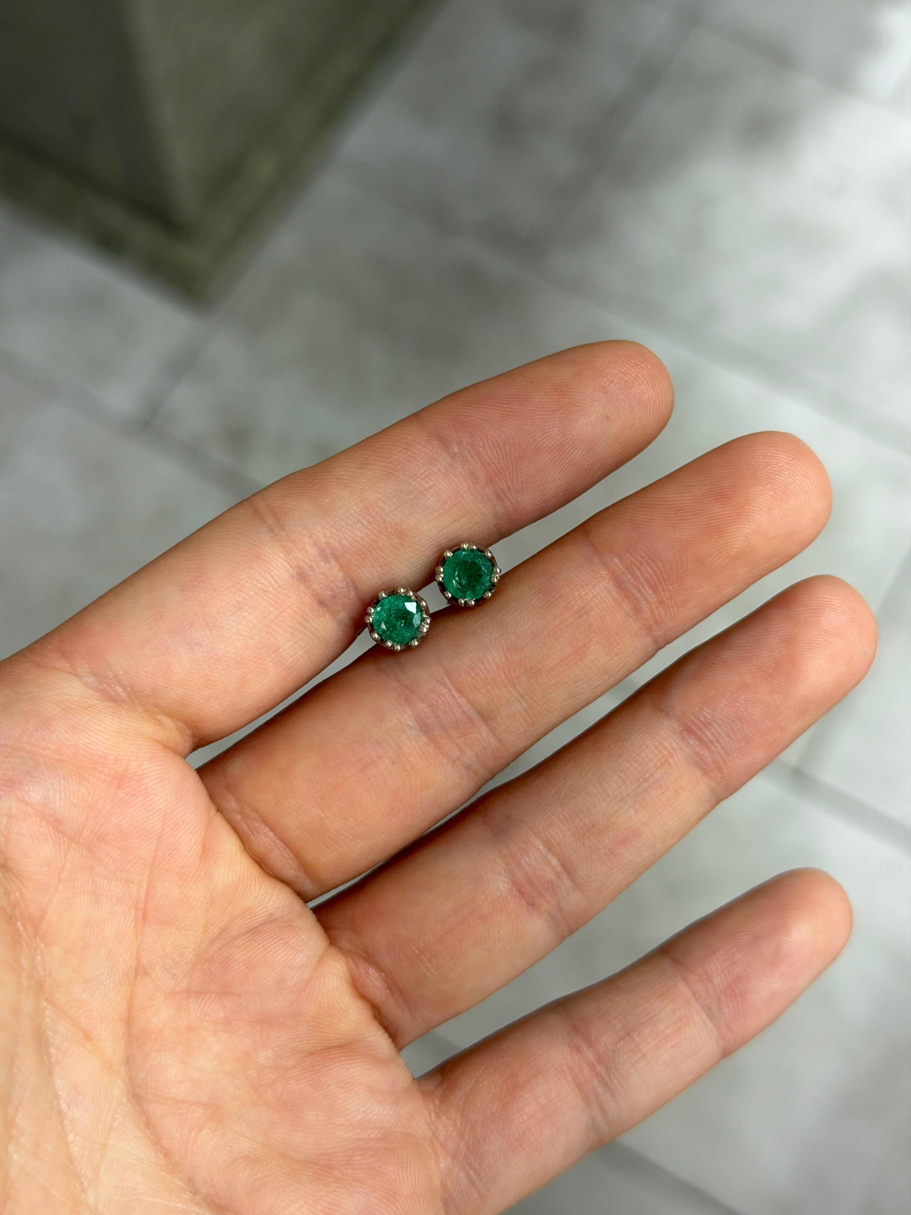 1.50tcw Round Multiprong Studs 14K White Gold