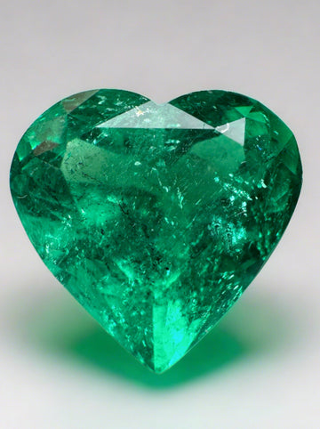 7.86 Carat 13x13.8 AAA+ Muzo Green Natural Loose Colombian Emerald-Heart Cut