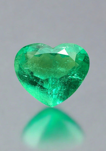 3.46 Carat Spring Green Natural Loose Colombian Emerald-Heart Cut