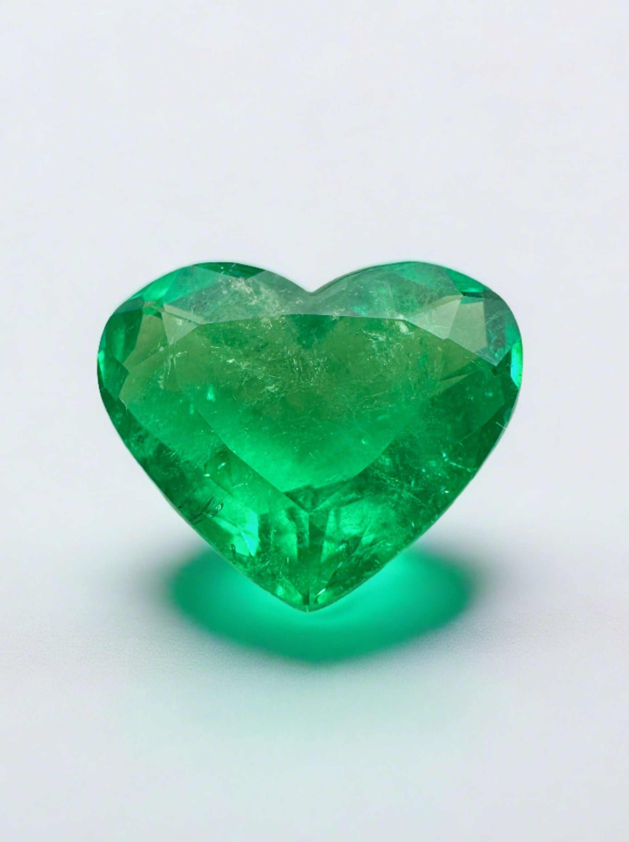 2.99 Carat Vivacious Green Natural Loose Colombian Emerald-Heart Cut - JR Colombian Emeralds