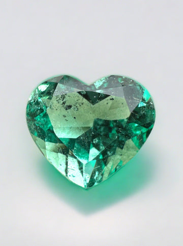 2.87 Carat 9x11 Lustrous Green Natural Loose Colombian Emerald-Heart Cut