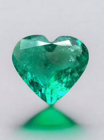 2.84 Carat 10x11 Bright Green Natural Loose Colombian Emerald-Heart Cut