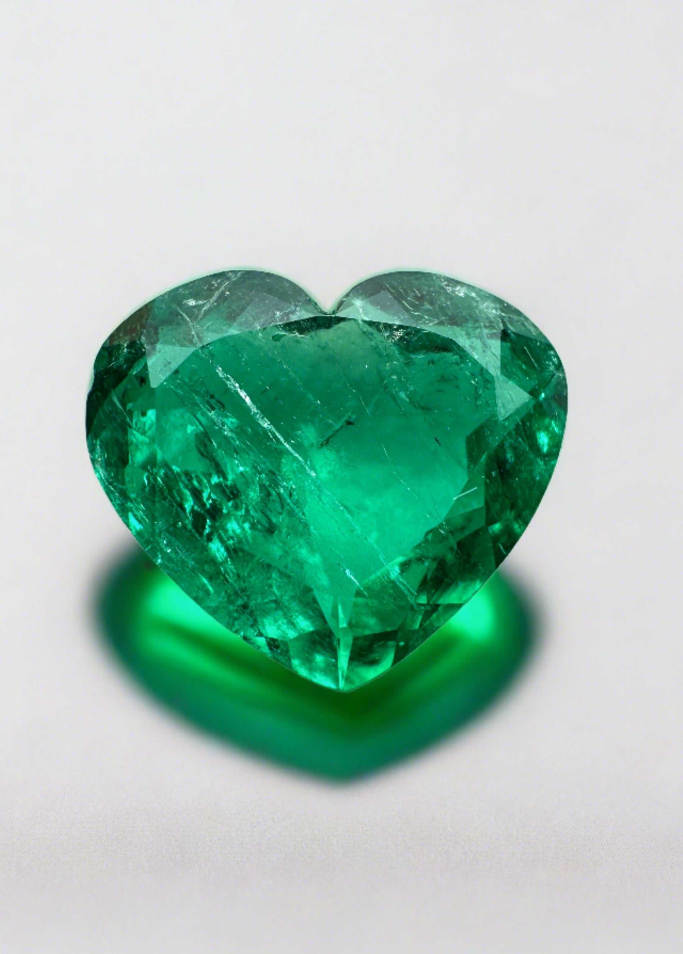 2.49 Carat Vivid Bluish Green Natural Colombian Emerald-Heart Cut - JR Colombian Emeralds