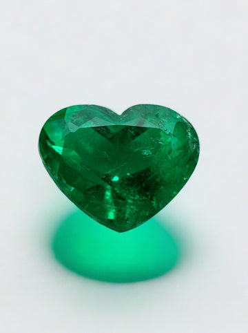 2.07 Carat 8x10 Vivid Muzo Green Natural Colombian Emerald-Heart Cut