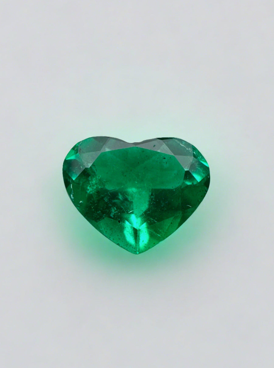 1.55 Carat Vivid Muzo Green Natural Loose Colombian Emerald-Heart Cut