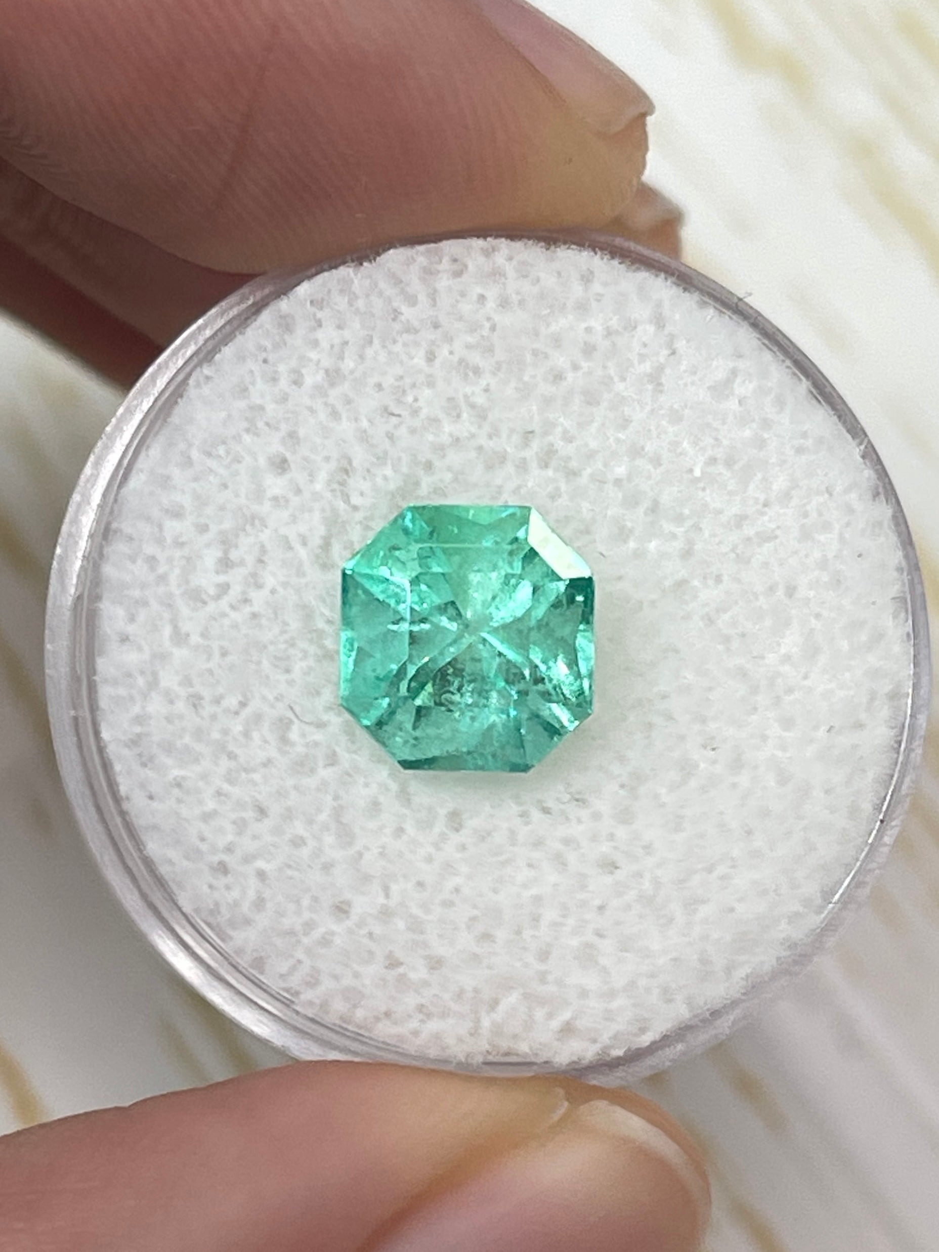 2.57 Carat 8.6x8.3 Minty Art Deco Loose Colombian Emerald-Asscher Cut Clipped Corners - JR Colombian Emeralds