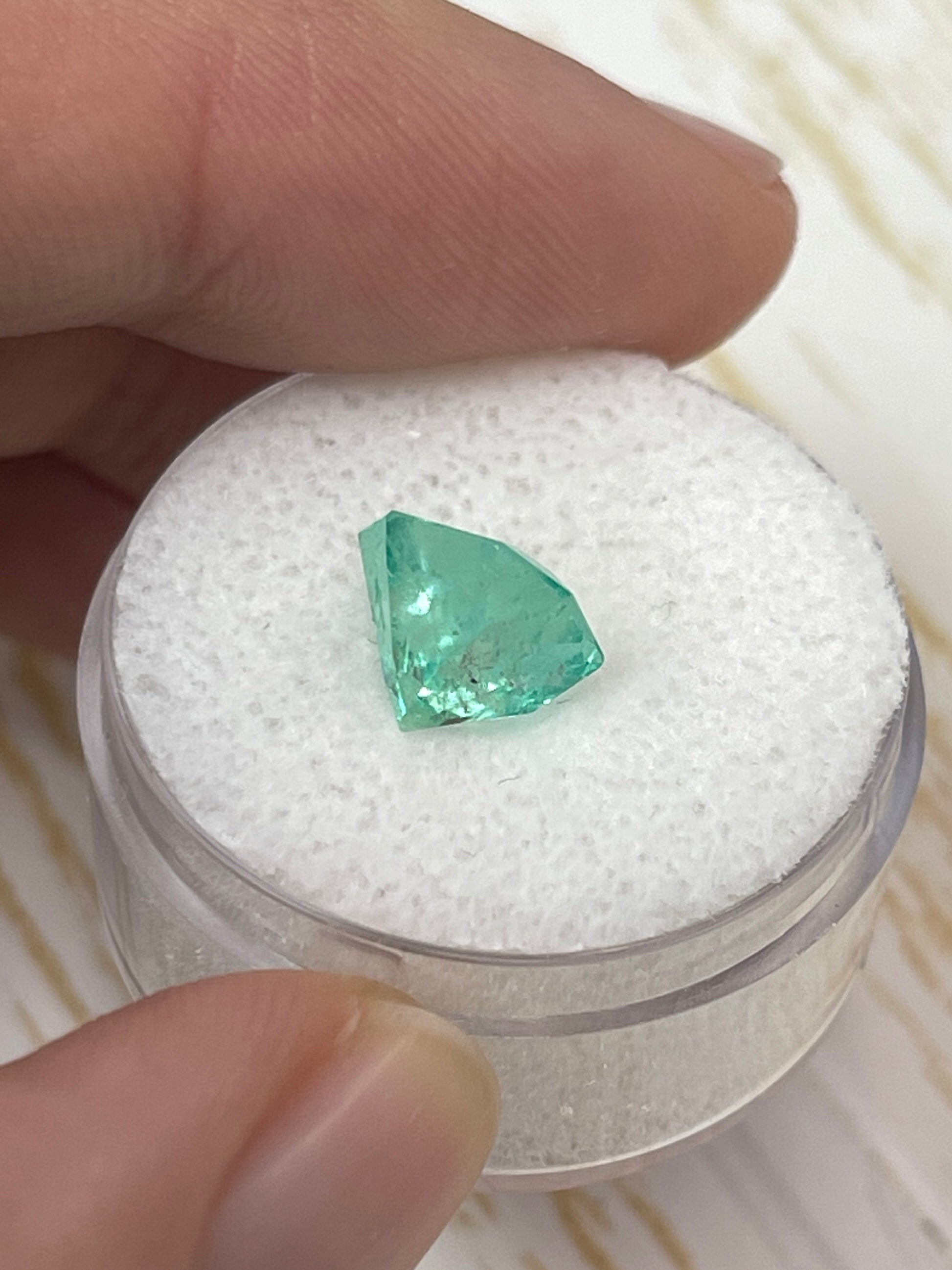 2.57 Carat 8.6x8.3 Minty Art Deco Loose Colombian Emerald-Asscher Cut Clipped Corners - JR Colombian Emeralds