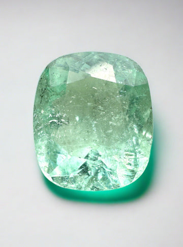 8.94 Carat 15x13 Light Green Natural Loose Colombian Emerald-Cushion Cut