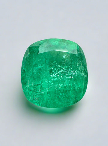 6.97 Carat Rich Green Natural Loose Colombian Emerald-Cushion Cut