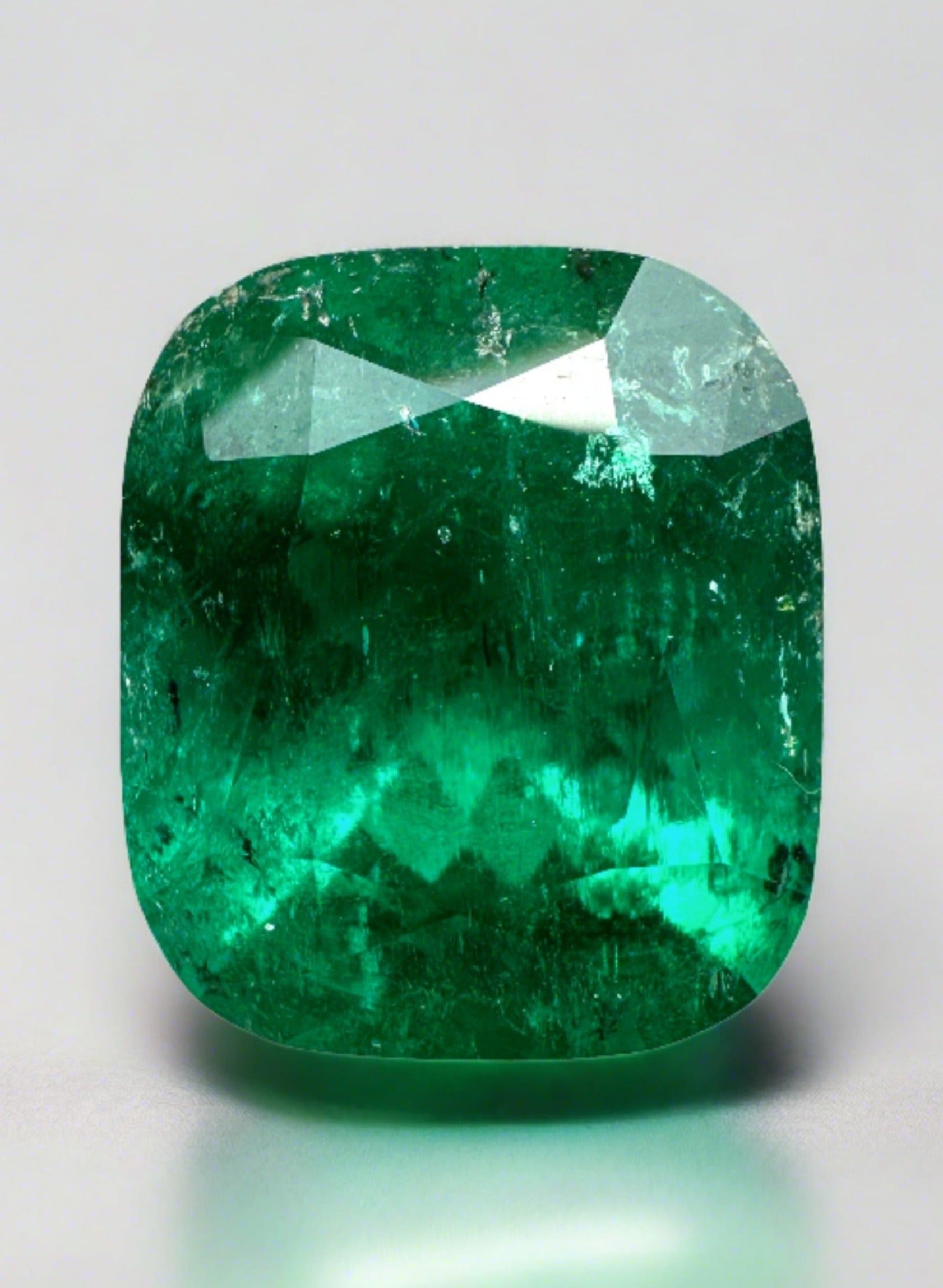 6.32 Carat Intense Muzo Green Natural Loose Colombian Emerald-Cushion Cut - JR Colombian Emeralds