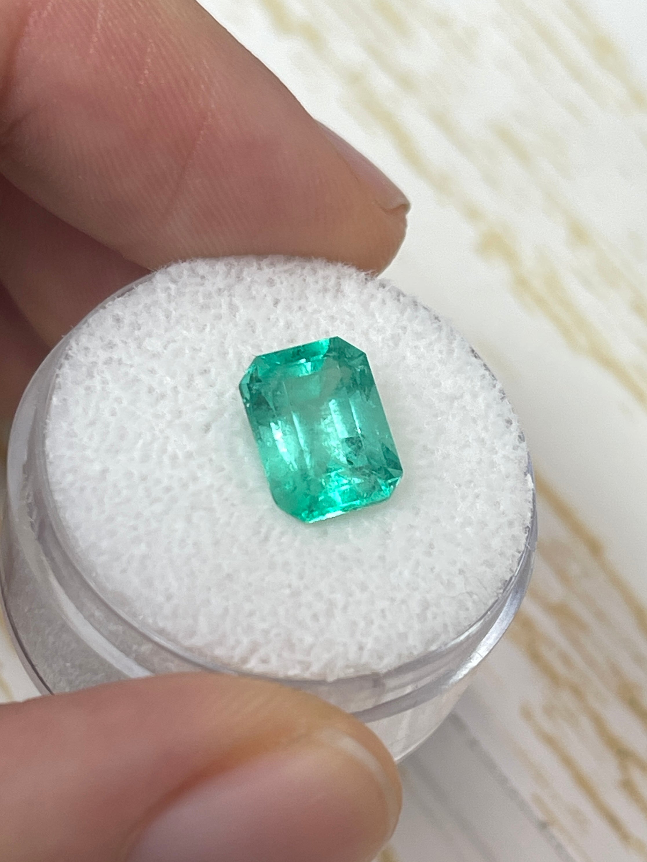 2.71 Carat 9.6x7.4 Medium Bluish Green Natural Loose Colombian Emerald-Emerald Cut - JR Colombian Emeralds