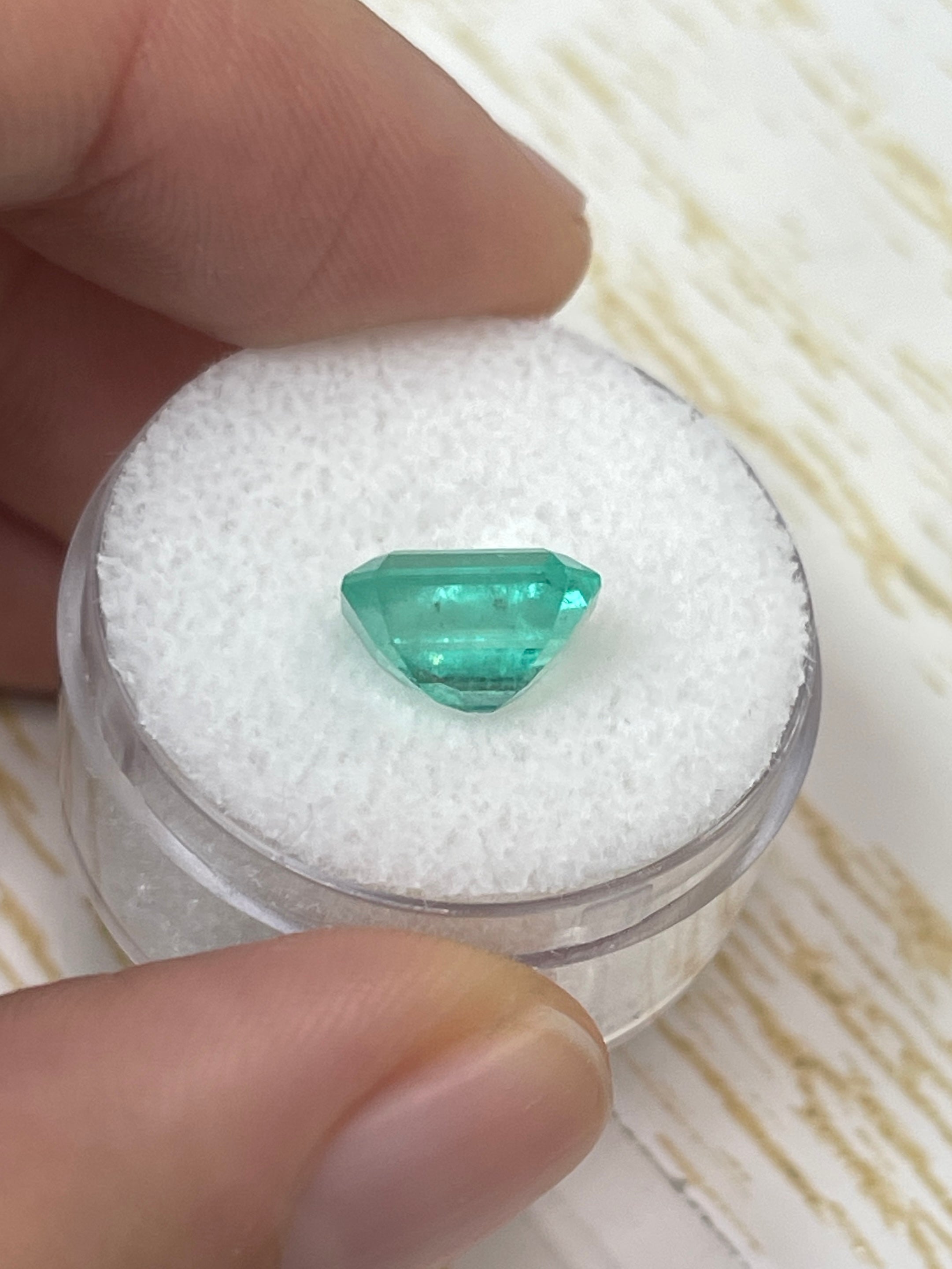 2.71 Carat 9.6x7.4 Medium Bluish Green Natural Loose Colombian Emerald-Emerald Cut - JR Colombian Emeralds