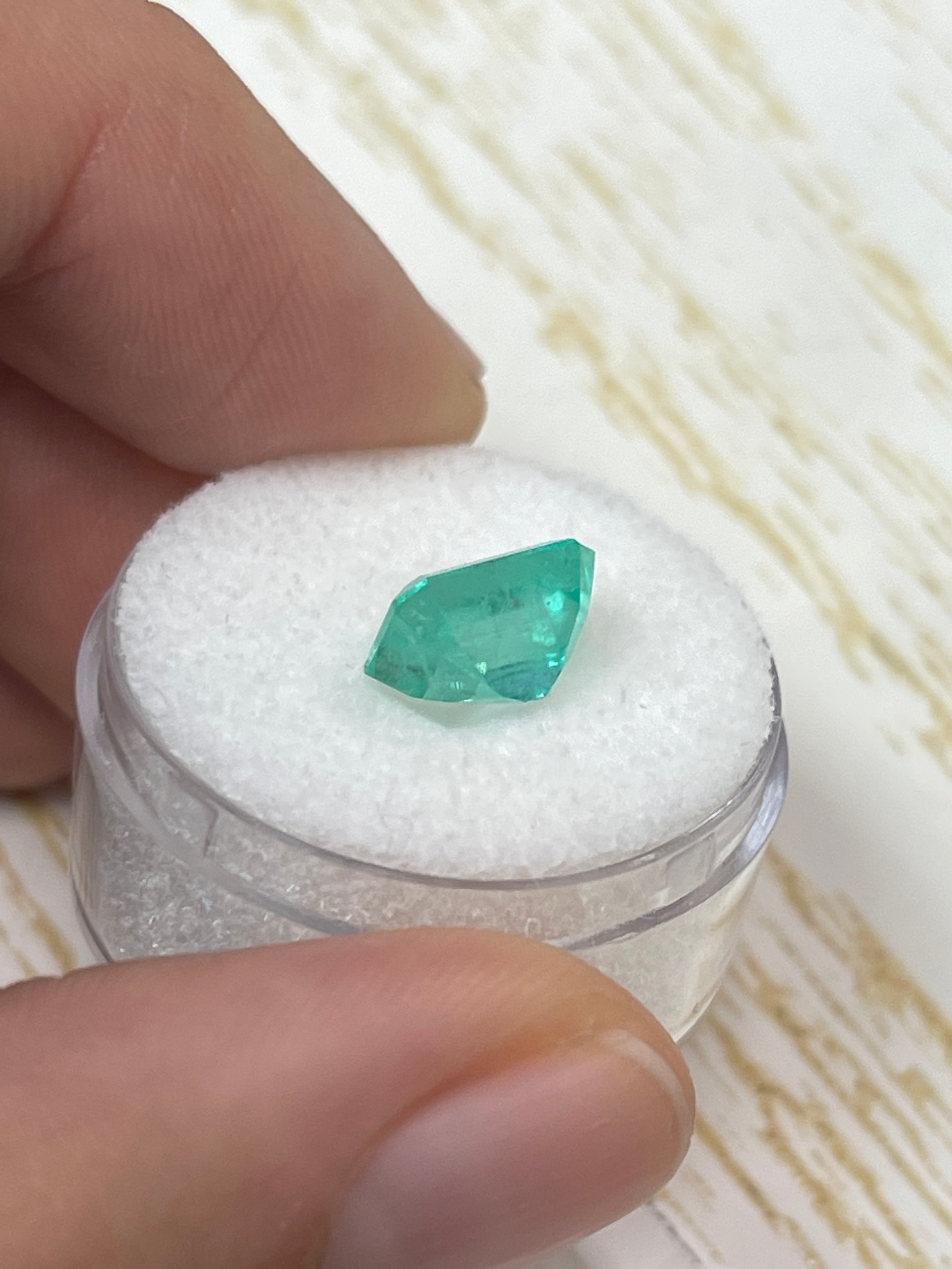 2.71 Carat 9.6x7.4 Medium Bluish Green Natural Loose Colombian Emerald-Emerald Cut - JR Colombian Emeralds