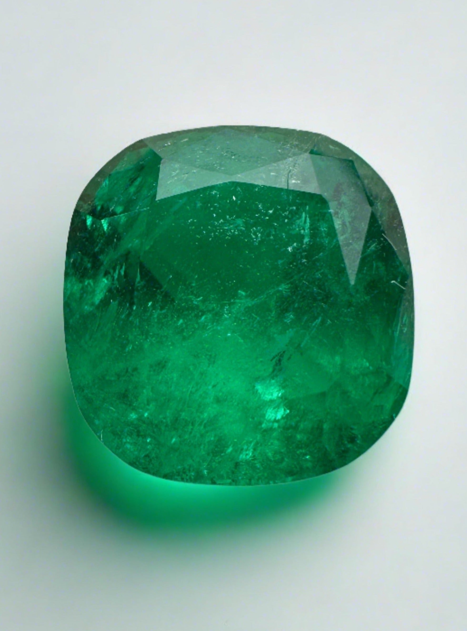 5.39 Carat Minor to Moderate Oil Intense Muzo Green Natural Loose Colombian Emerald-Cushion Cut - JR Colombian Emeralds