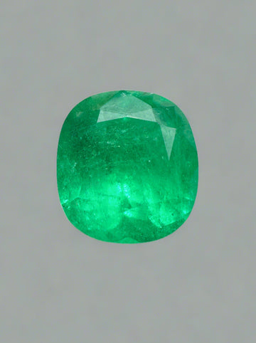 5.07 Carat 11x10.5 Green Natural Loose Colombian Emerald-Cushion Cut