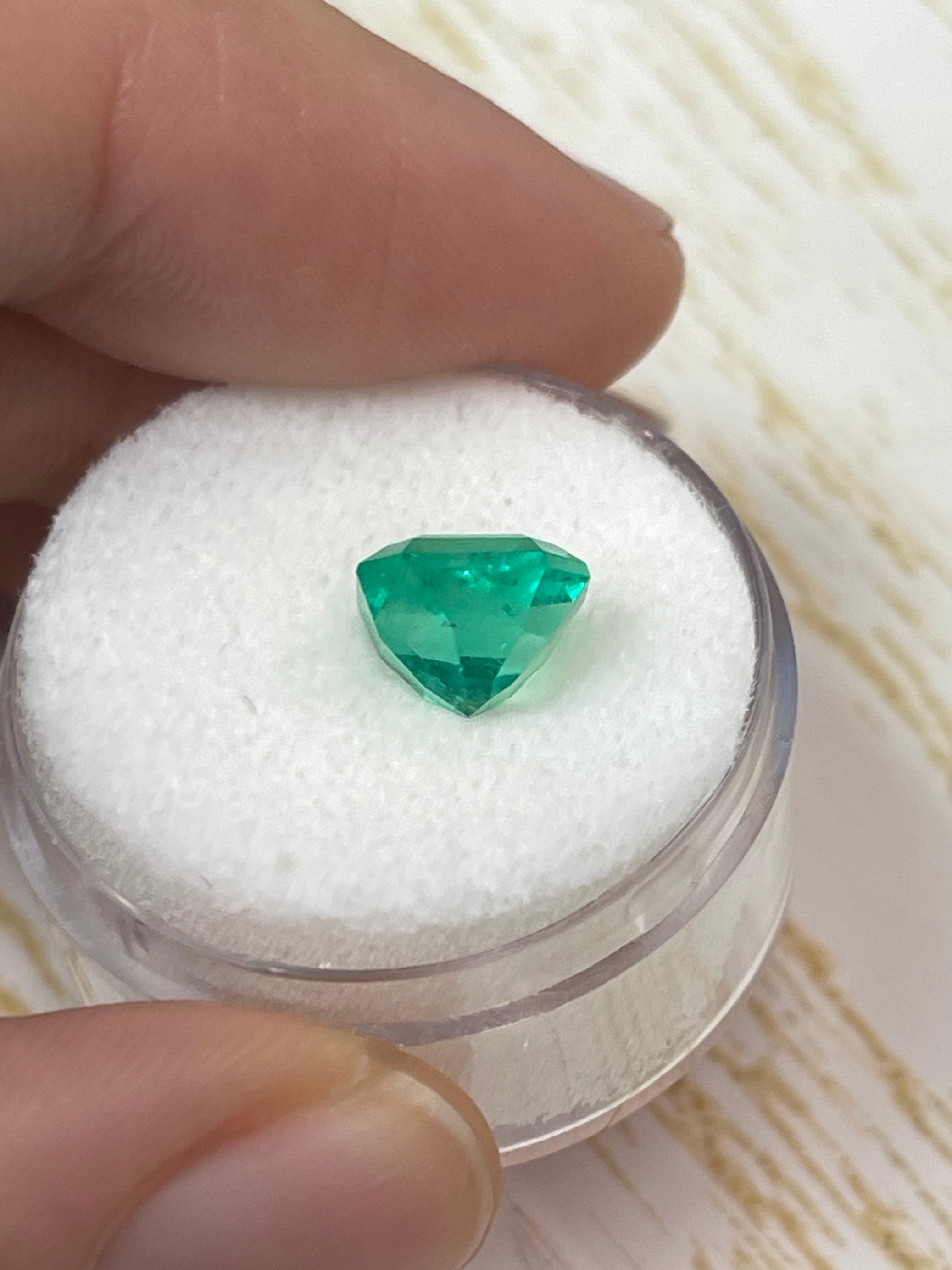 2.71 Carat Electric Yellowish Green Natural Loose Colombian Emerald- Asscher Cut - JR Colombian Emeralds