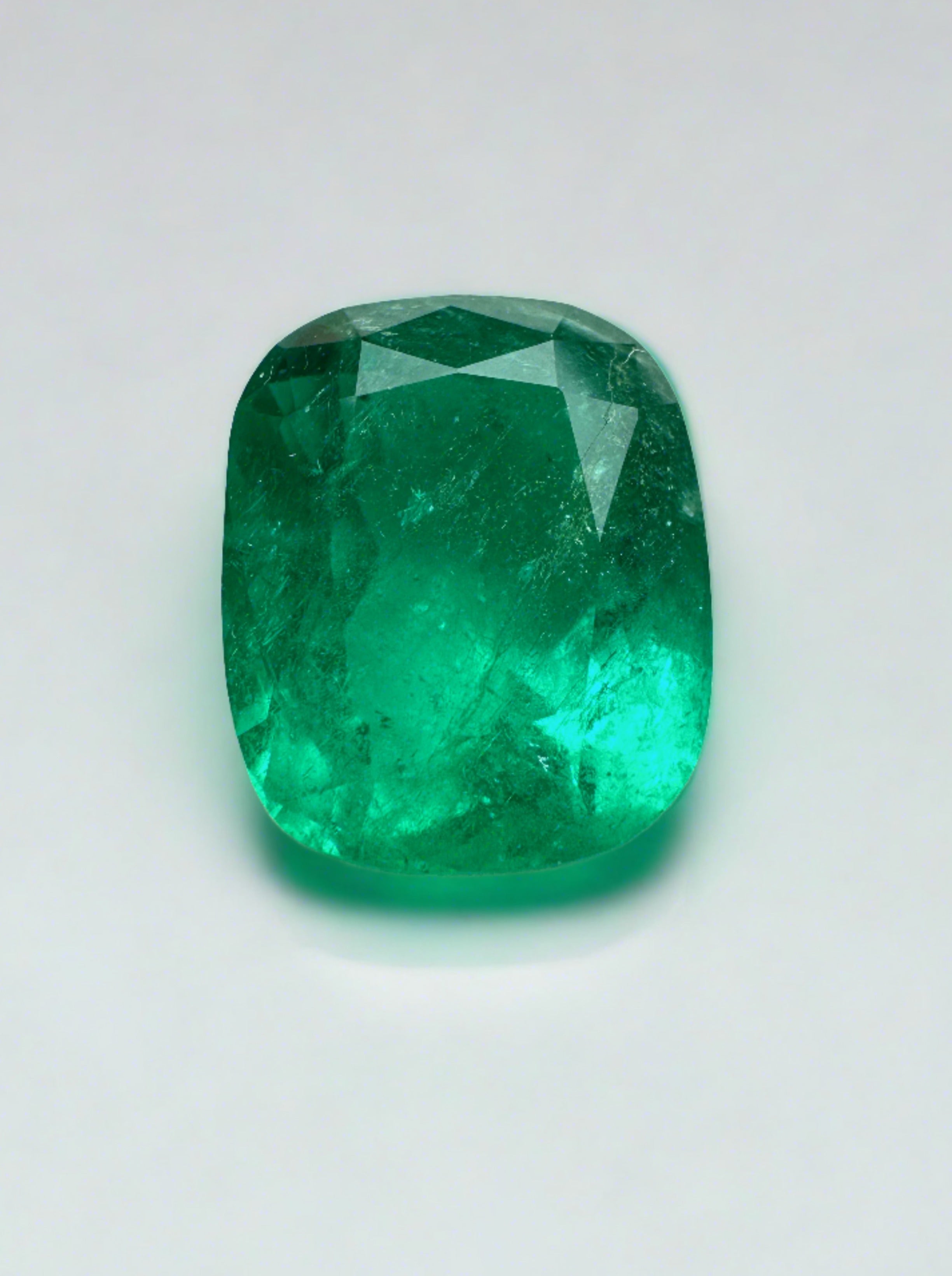 4.45 Carat 11x9 Vivid Muzo Green Natural Loose Colombian Emerald- Cushion Cut - JR Colombian Emeralds