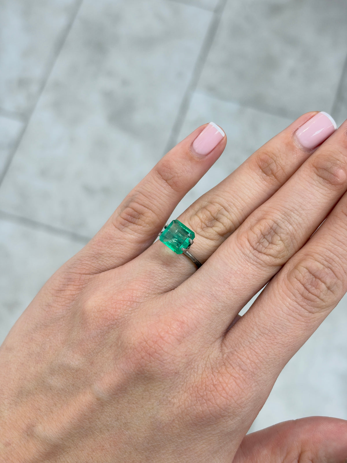 2.93 carat 9×9 Bi-Color Medium Light Green Loose Natural Zambian Emerald- Asscher Cut