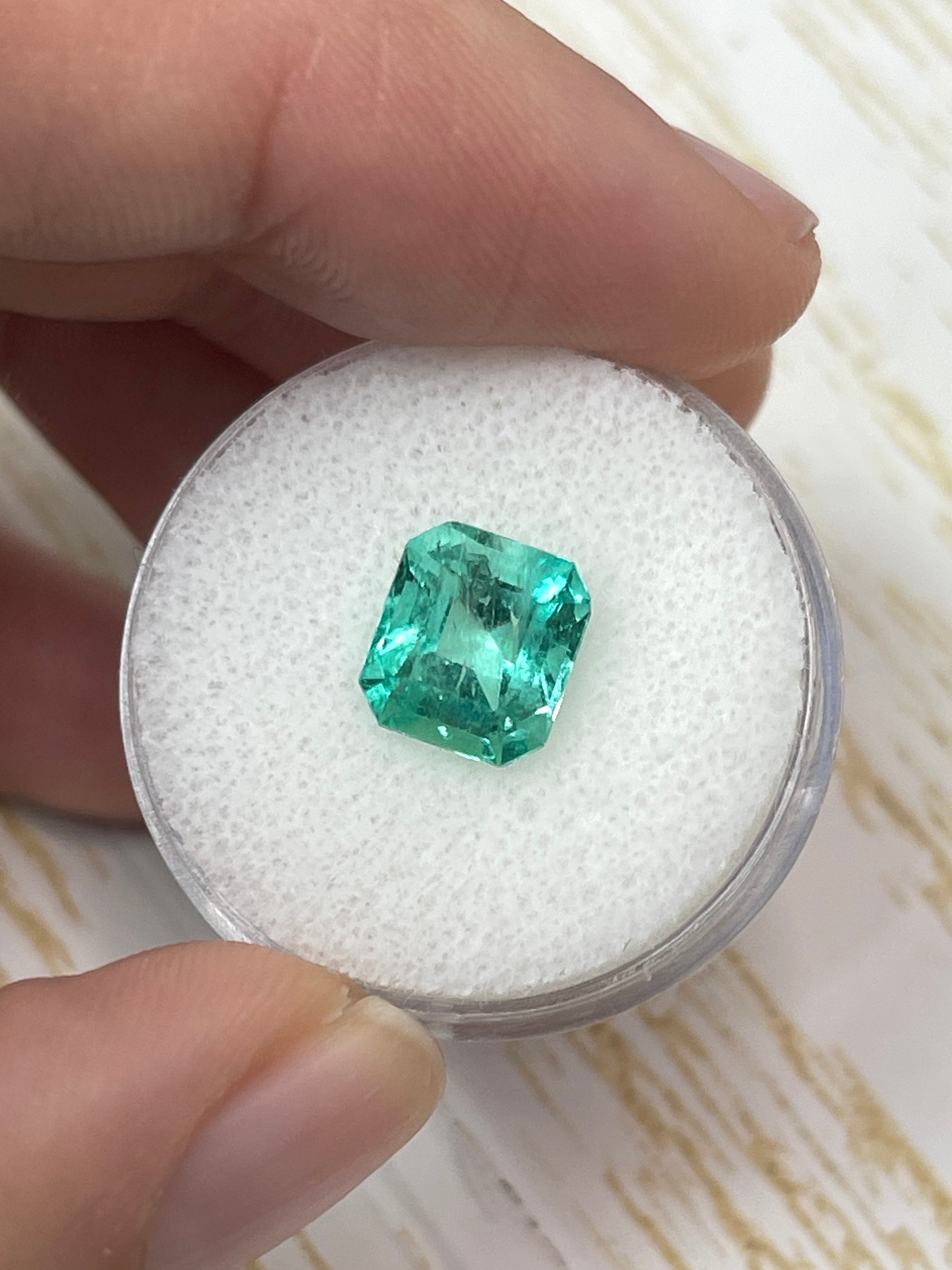 2.73 Carat 9x8 Medium Green Natural Loose Colombian Emerald- Emerald Cut - JR Colombian Emeralds