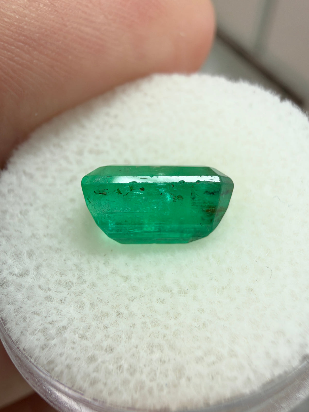3.08 carat 10×7 Intense Medium Green Natural Loose Zambian- Emerald Cut