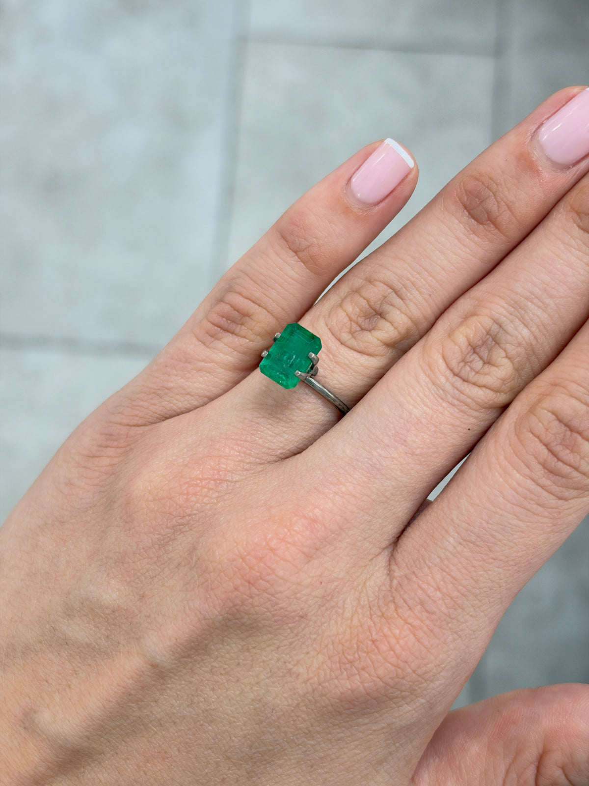 3.08 carat 10×7 Intense Medium Green Natural Loose Zambian- Emerald Cut