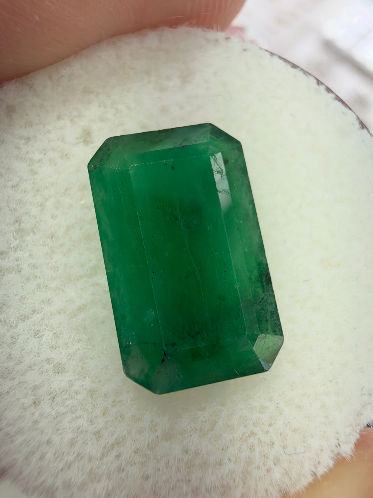 3.27 carat 12.8×8 Elongated Mossy Dark Green Natural Loose Brazilian Emerald- Emerald Cut