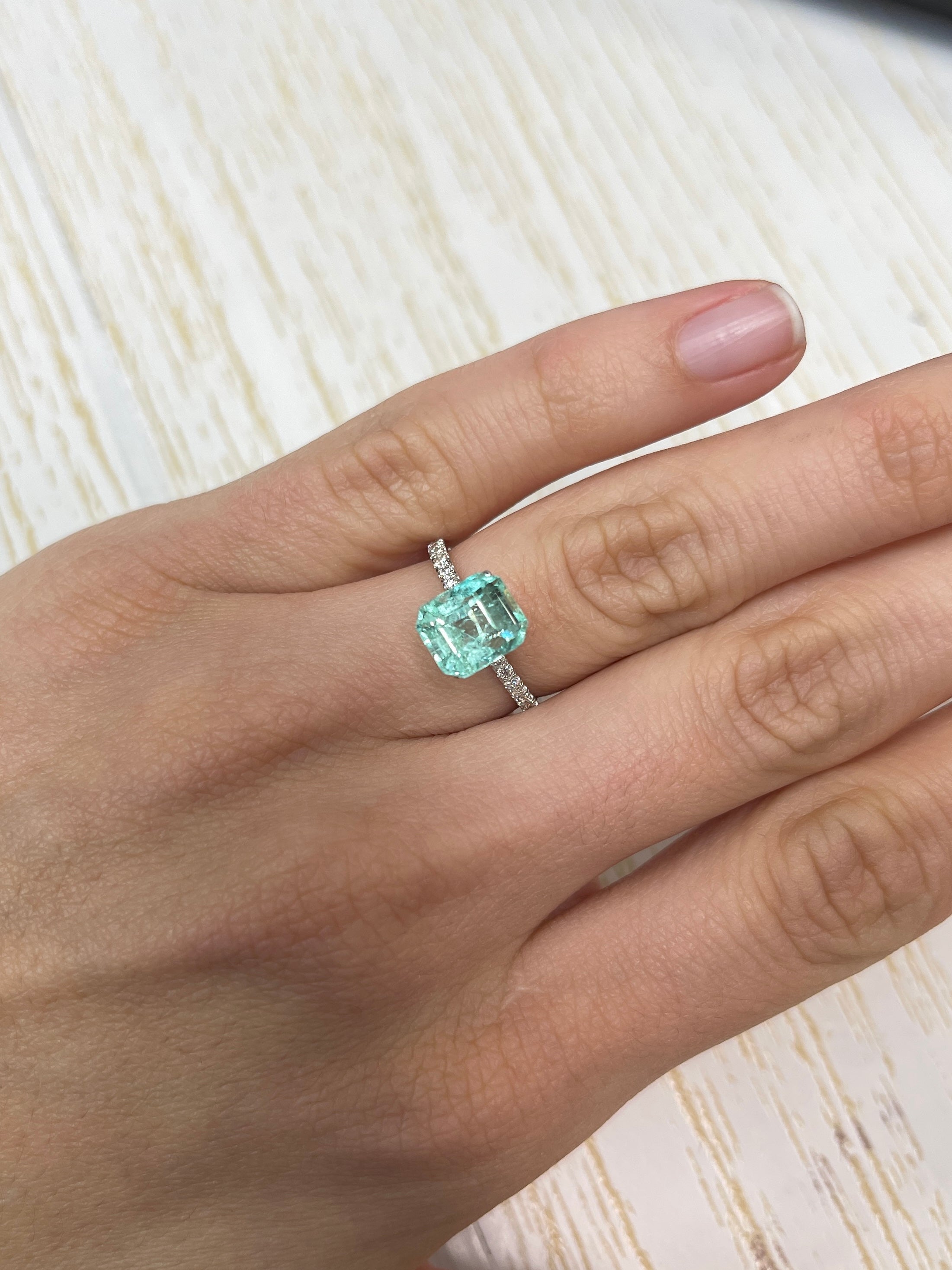 2.87 Carat 9x8 Seafoam Green Natural Loose Colombian Emerald- Emerald Cut - JR Colombian Emeralds