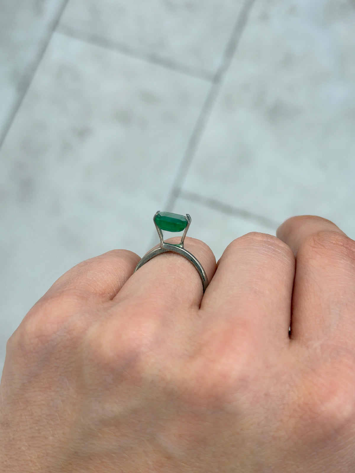 3.44 carat 11.4×7.8 Transparent Medium Bluish Green Natural Zambian Emerald- Emerald Cut