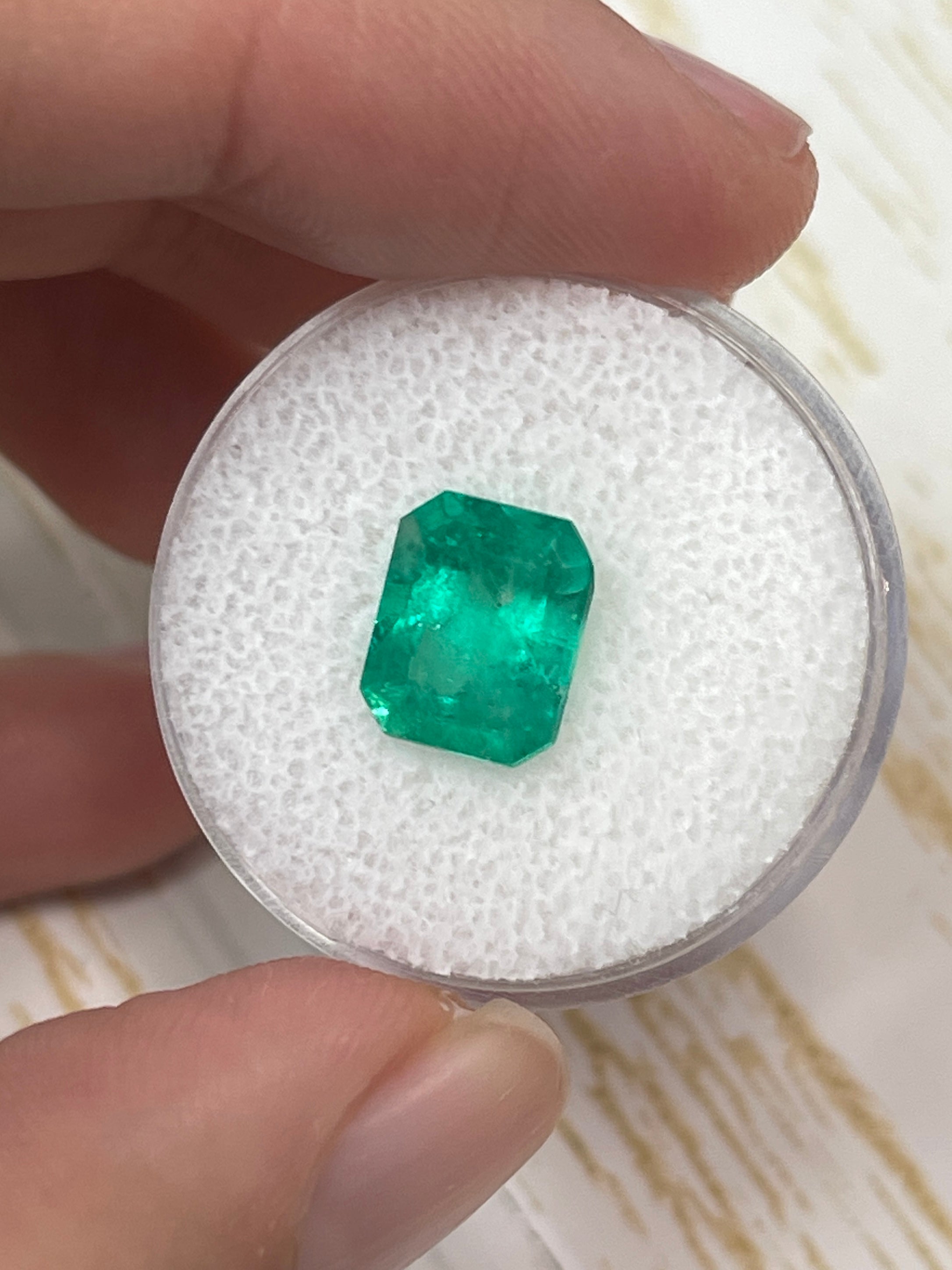 2.91 Carat 10x8 Medium Green Colombian Emerald-Emerald Cut