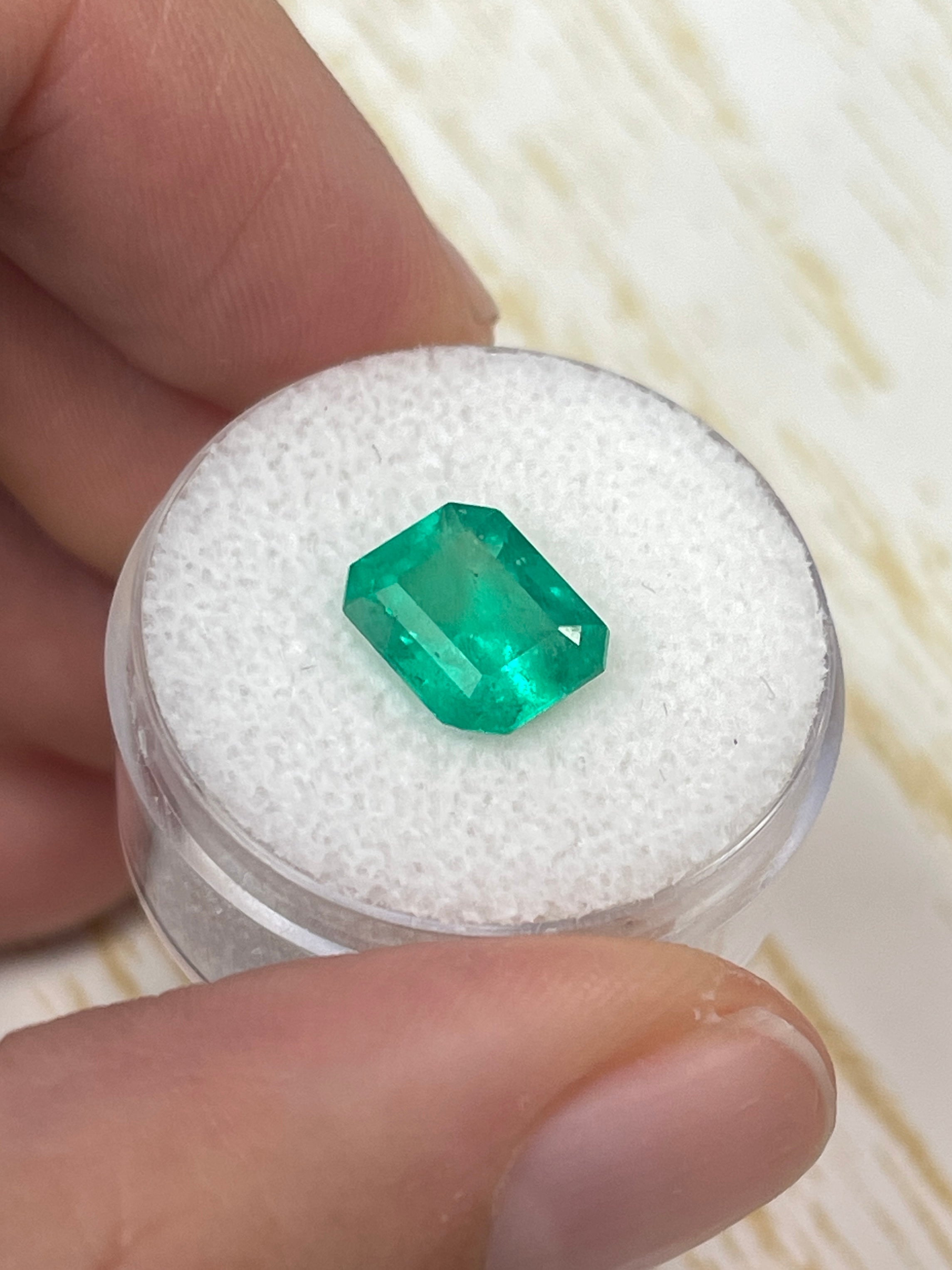 2.91 Carat 10x8 Medium Green Colombian Emerald-Emerald Cut - JR Colombian Emeralds